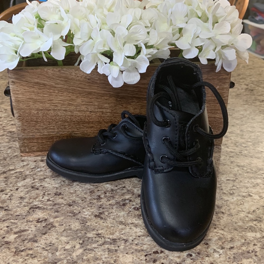 Boys Sperry Top-Slider Black Dress Shoe Size 8.5M